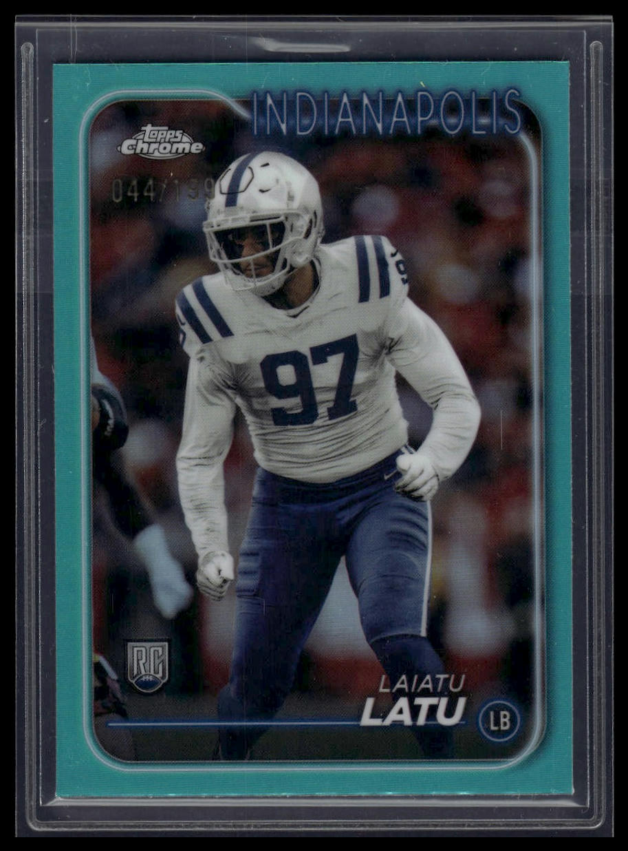 2024 Topps Chrome #247 Laiatu Latu Aqua Refractor #/199