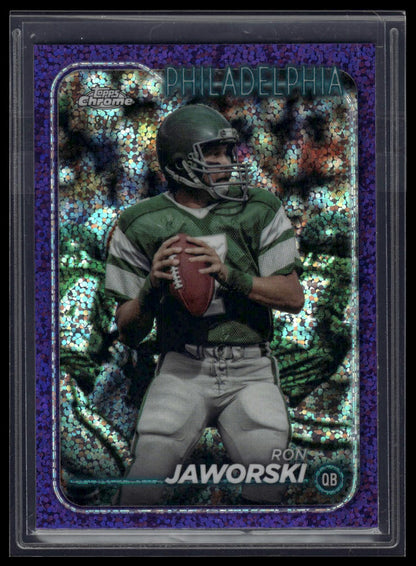 2024 Topps Chrome #158 Ron Jaworski Purple Speckle Refractor #/275