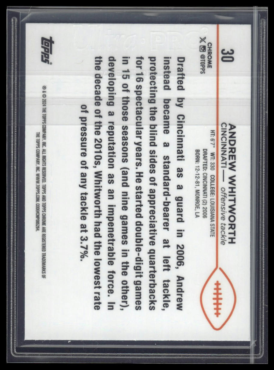 2024 Topps Chrome #30 Andrew Whitworth Aqua Refractor #/199