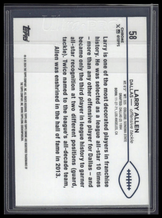 2024 Topps Chrome #58 Larry Allen Magenta Speckle Refractor #/399