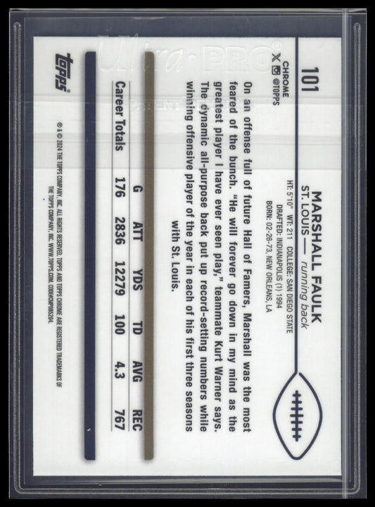 2024 Topps Chrome #101 Marshall Faulk Teal Refractor #/250