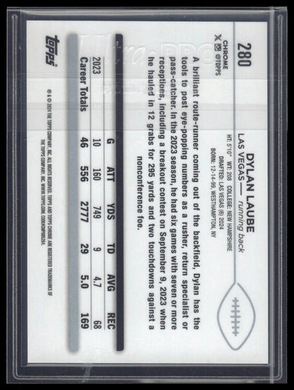 2024 Topps Chrome #280 Dylan Laube Gold Wave Refractor #/50
