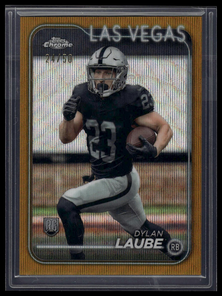 2024 Topps Chrome #280 Dylan Laube Gold Wave Refractor #/50