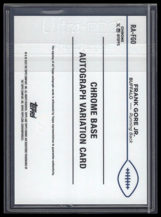 2024 Topps Chrome #RA-FGO Frank Gore Jr. Rookie Autographs Blue Refractor #/150