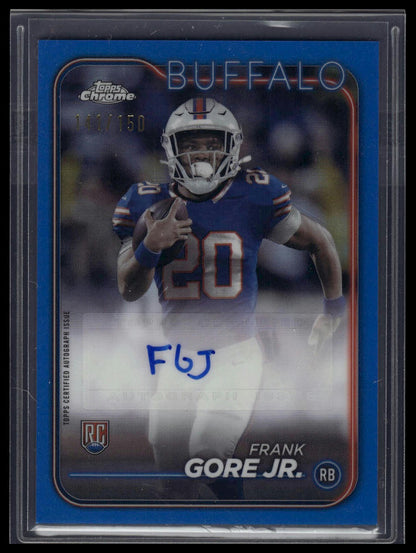 2024 Topps Chrome #RA-FGO Frank Gore Jr. Rookie Autographs Blue Refractor #/150