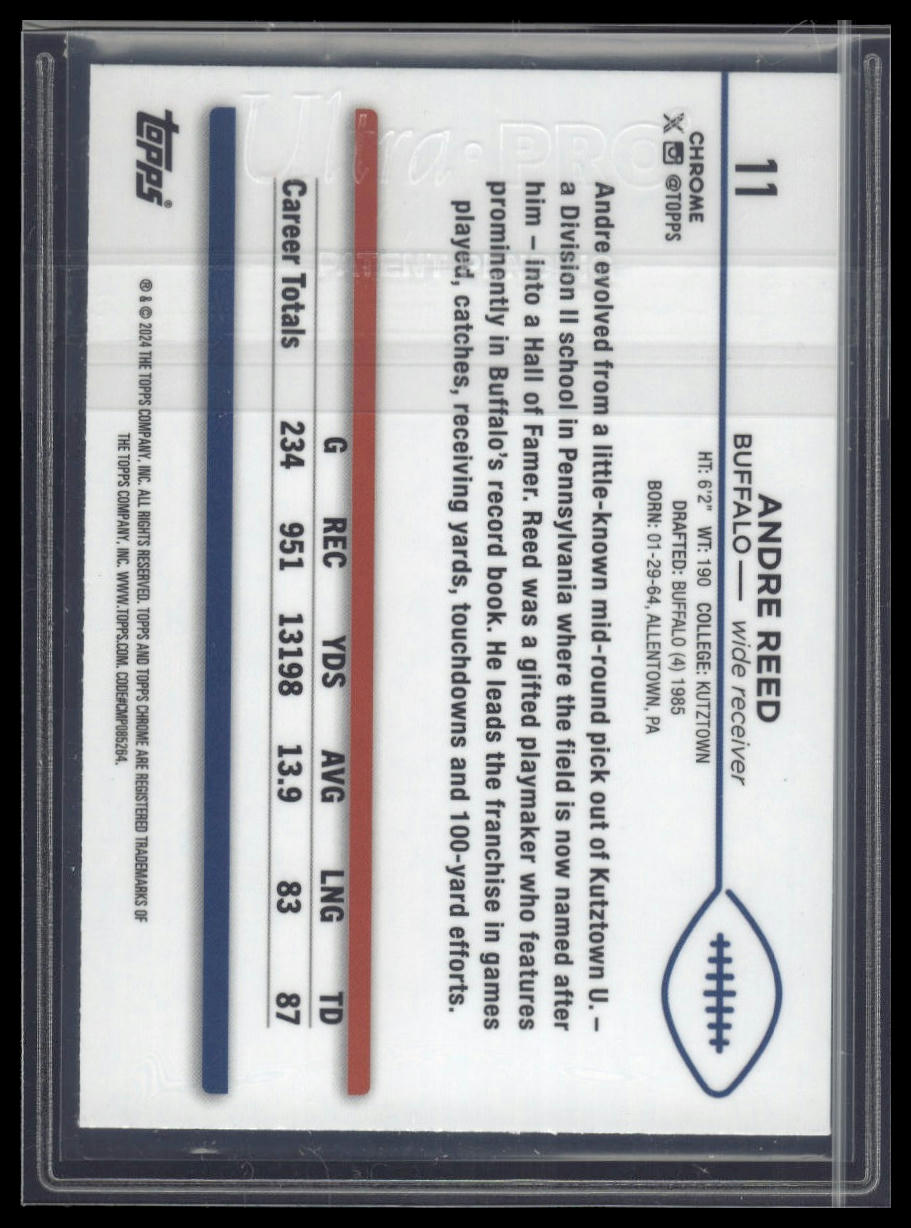 2024 Topps Chrome #11 Andre Reed Teal Refractor #/250