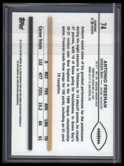 2024 Topps Chrome #74 Antonio Freeman Pink Refractor