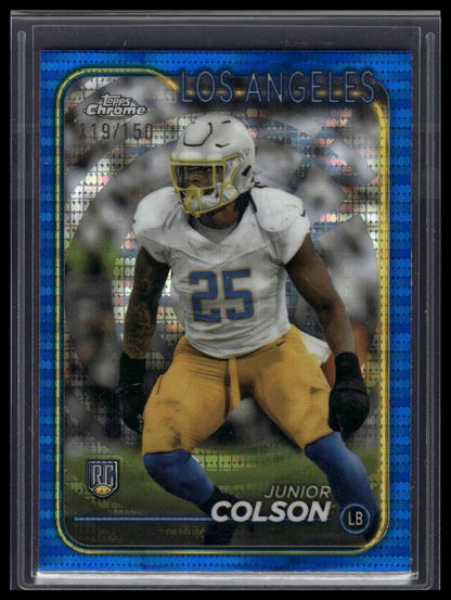 2024 Topps Chrome #291 Junior Colson Blue Sonar Refractor #/150