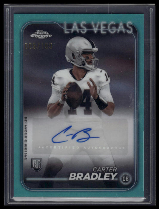 2024 Topps Chrome Carter Bradley Rookie Auto Aqua Sonar Refractor #/199
