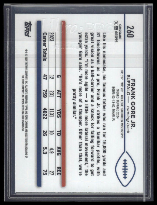 2024 Topps Chrome #260 Frank Gore Jr. Teal Refractor #/250