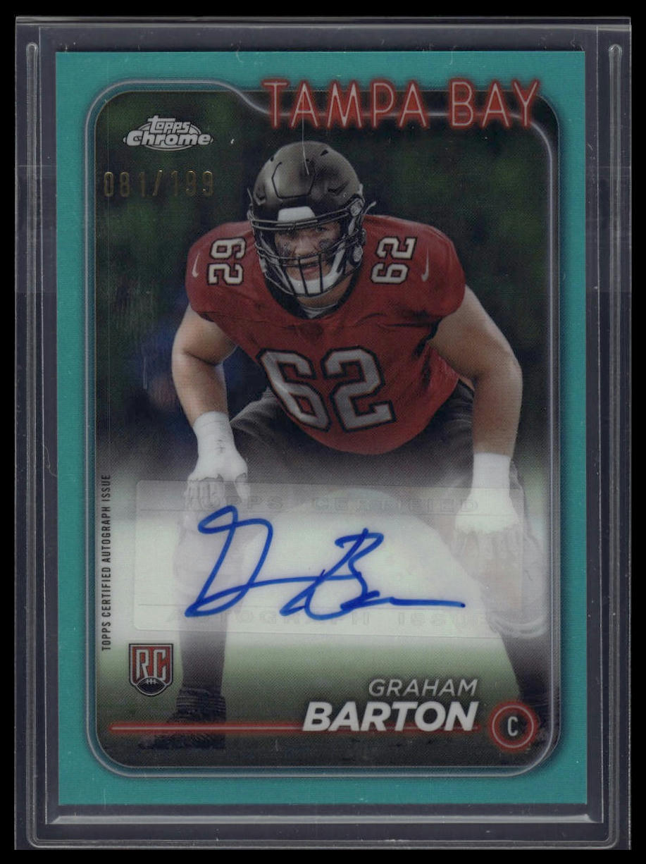 2024 Topps Chrome #RA-GBA Graham Barton Rookie Autographs Aqua Refractor #/199