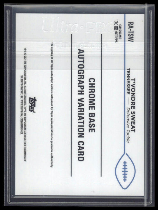 2024 Topps Chrome T'Vondre Sweat Rookie Autographs Gold Wave Refractor #/50