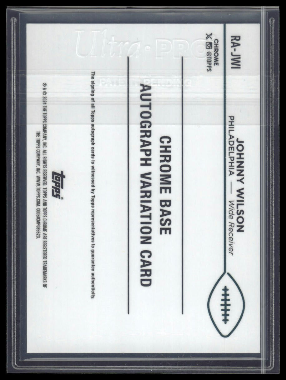 2024 Topps Chrome #RA-JWI Johnny Wilson Rookie Autographs Yellow Refractor