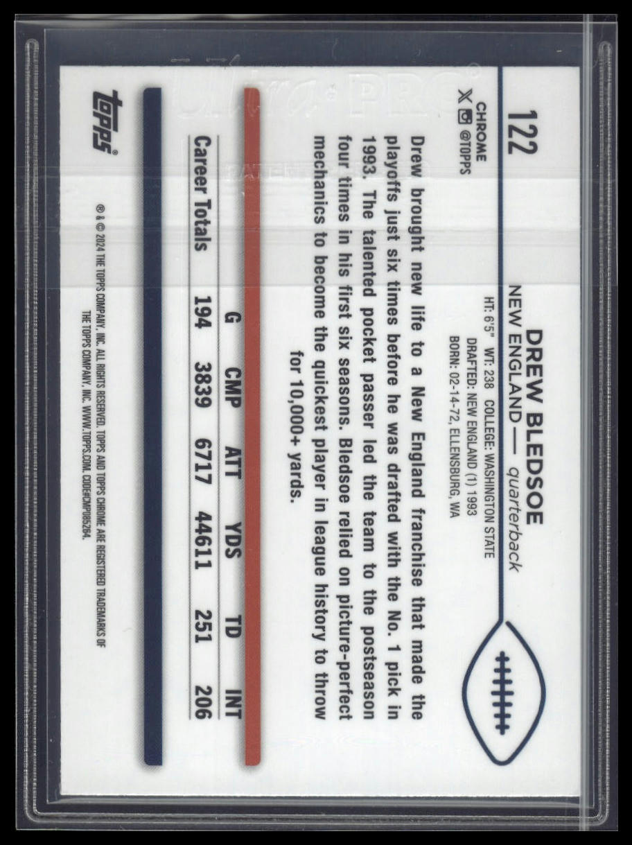2024 Topps Chrome #122 Drew Bledsoe Pink Refractor