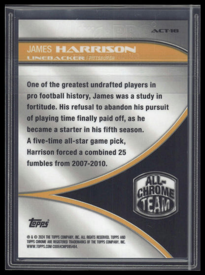 2024 Topps Chrome #ACT-18 James Harrison All-Chrome Team Gold Refractor #/50