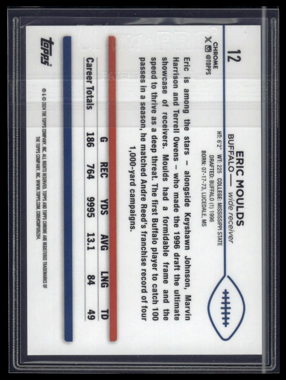 2024 Topps Chrome #12 Eric Moulds Gold Wave Refractor #/50