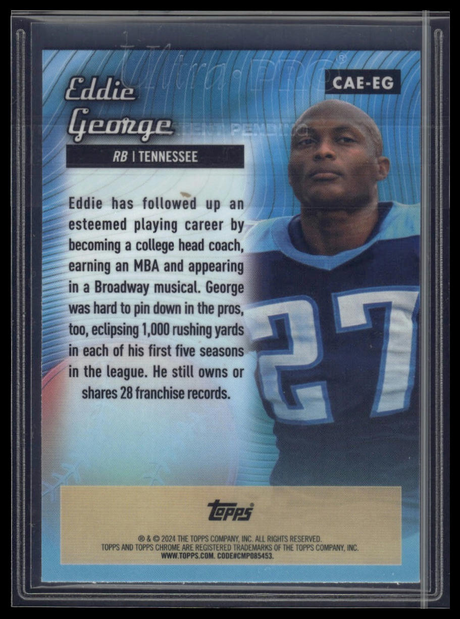 2024 Topps Chrome #CAE-EG Eddie George Chrome All-Etch X-Fractor