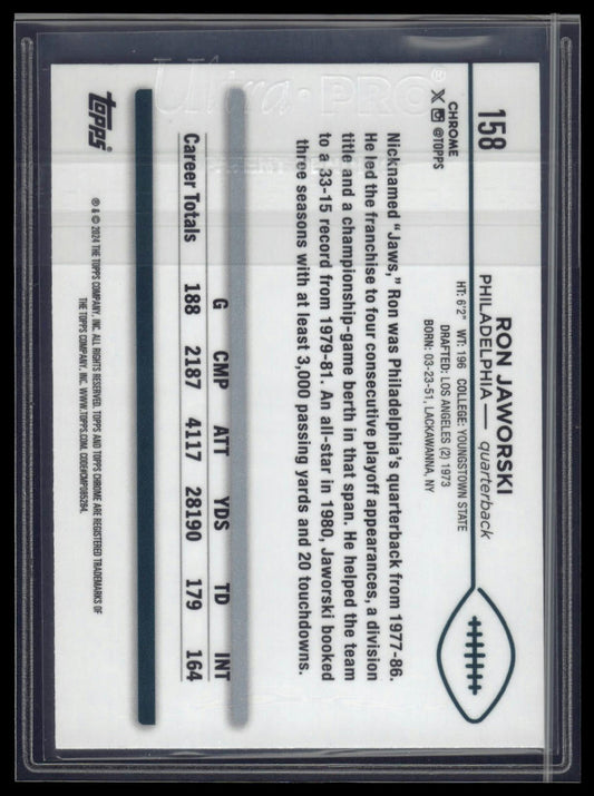2024 Topps Chrome #158 Ron Jaworski Magenta Refractor #/399