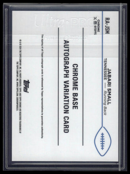 2024 Topps Chrome #RA-JSM Jabari Small Rookie Autographs Aqua Refractor #/199