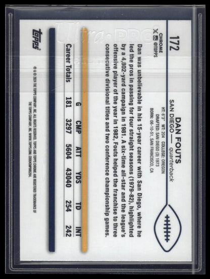 2024 Topps Chrome #172 Dan Fouts Magenta Refractor #/399