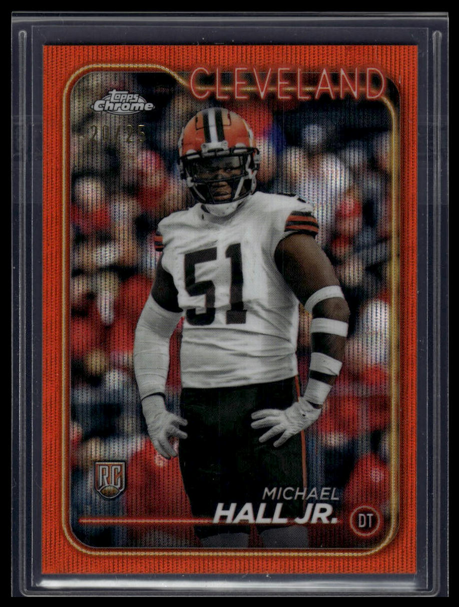 2024 Topps Chrome #268 Michael Hall Jr. Orange Wave Refractor #/25