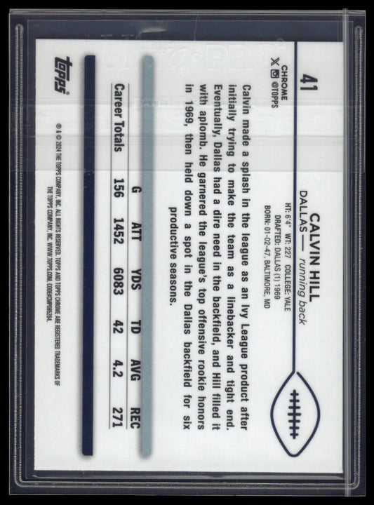 2024 Topps Chrome #41 Calvin Hill Purple Speckle Refractor #/275