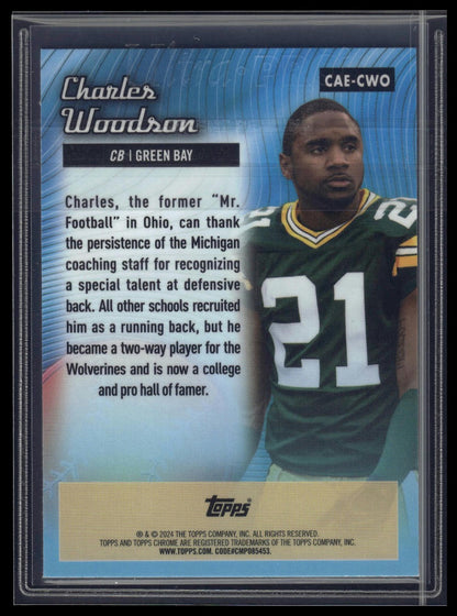 2024 Topps Chrome #CAE-CWO Charles Woodson Chrome All-Etch X Factor