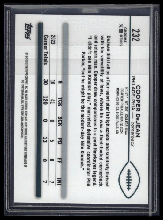 2024 Topps Chrome #232 Cooper DeJean