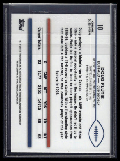 2024 Topps Chrome #10 Doug Flutie Magenta Refractor #/399