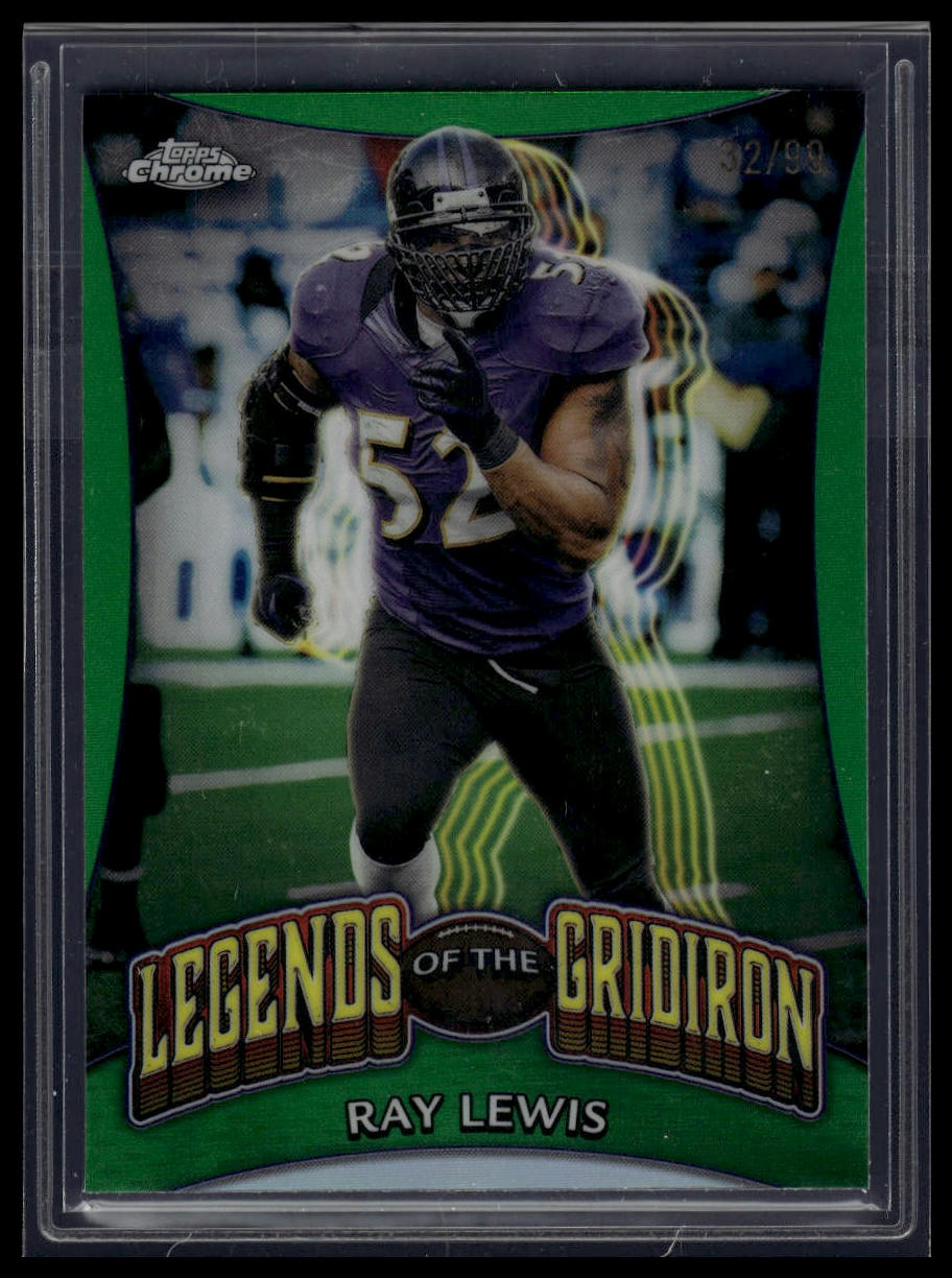 2024 Topps Chrome #LOG-14 Ray Lewis Legends of the Gridiron Green Refractor #/99