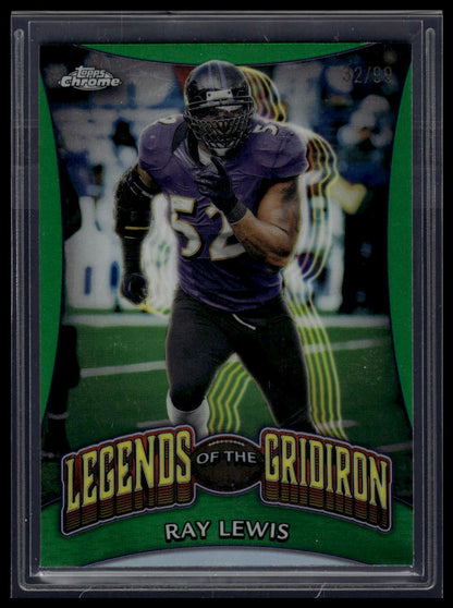 2024 Topps Chrome #LOG-14 Ray Lewis Legends of the Gridiron Green Refractor #/99