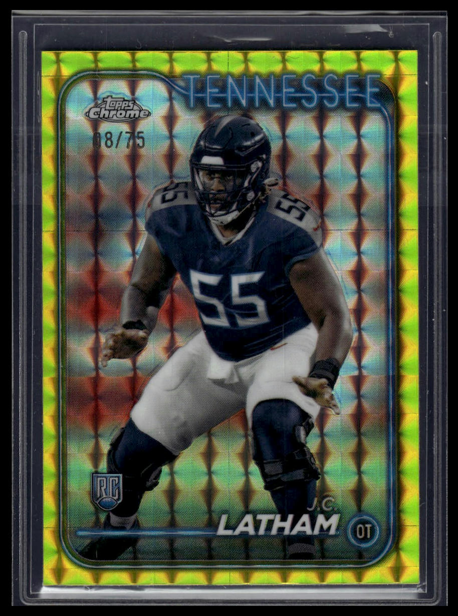 2024 Topps Chrome #270 J.C. Latham Yellow Geometric Refractor #/75