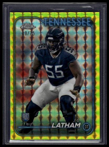 2024 Topps Chrome #270 J.C. Latham Yellow Geometric Refractor #/75