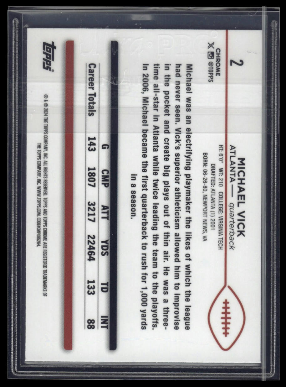 2024 Topps Chrome #2 Michael Vick Purple Refractor #/275
