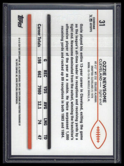 2024 Topps Chrome #31 Ozzie Newsome White Refractor #/15