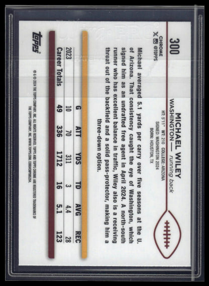 2024 Topps Chrome #300 Michael Wiley Purple Refractor #/275