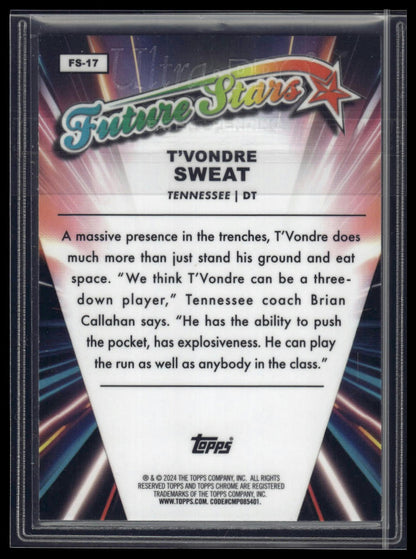 2024 Topps Chrome #FS-17 T'Vondre Sweat Future Stars Green Refractor #/99