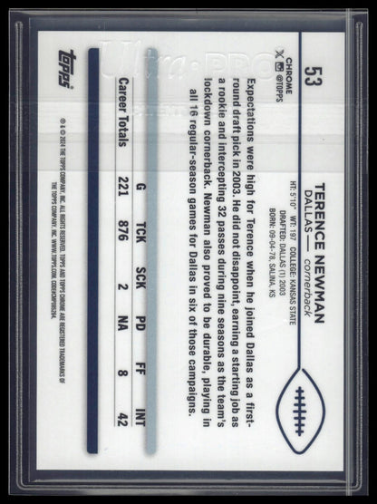 2024 Topps Chrome #53 Terence Newman White Refractor #/15