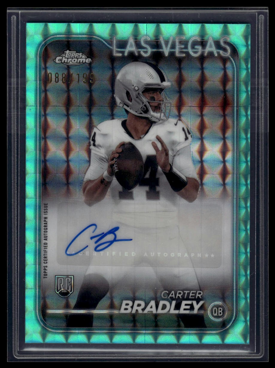2024 Topps Chrome Carter Bradley Rookie Auto Aqua Geometric Refractor #/199