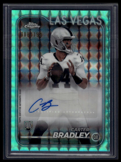 2024 Topps Chrome Carter Bradley Rookie Auto Aqua Geometric Refractor #/199