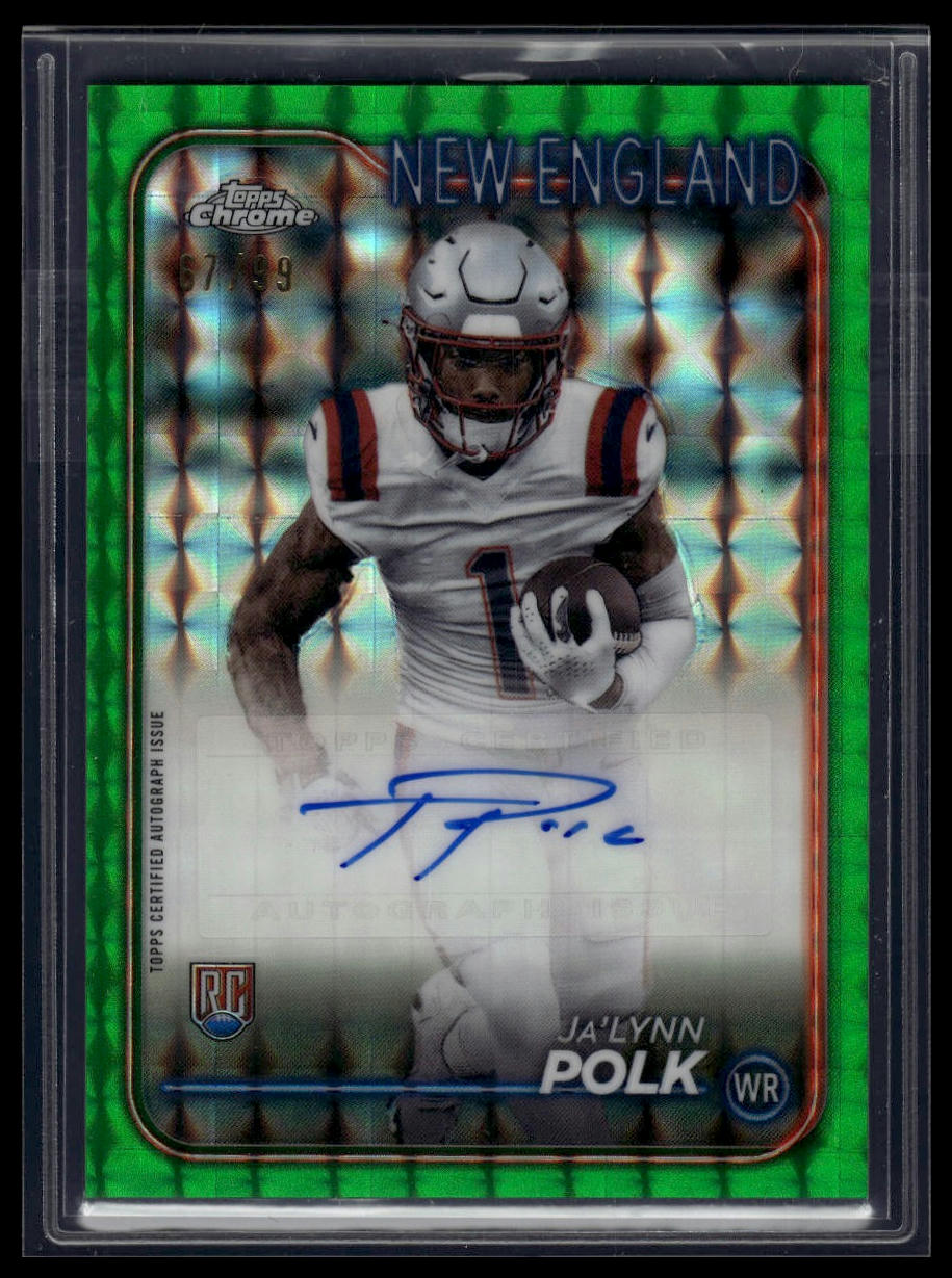 2024 Topps Chrome Ja’Lynn Polk Rookie Auto Green Geometric Refractor #/99