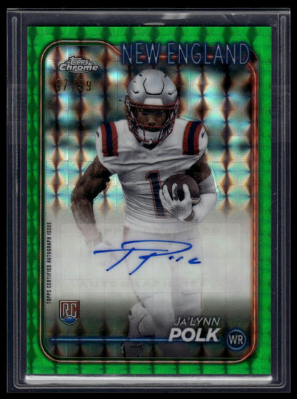 2024 Topps Chrome Ja’Lynn Polk Rookie Auto Green Geometric Refractor #/99