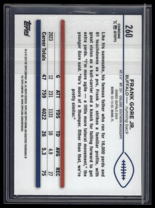 2024 Topps Chrome #260 Frank Gore Jr. Yellow Geometric Refractor #/75
