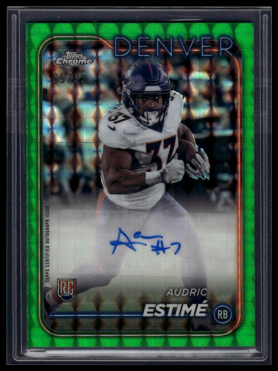 2024 Topps Chrome Audric Estimé Rookie Auto Green Geometric Refractor #/99