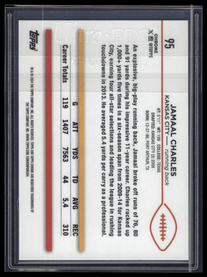 2024 Topps Chrome #95 Jamaal Charles Orange Wave Refractor #/25