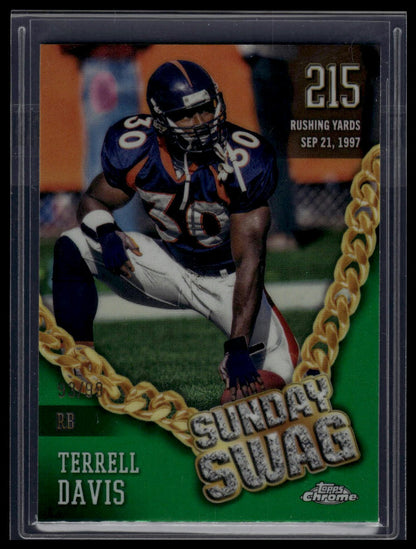 2024 Topps Chrome #SS-22 Terrell Davis Sunday Swag Green Refractor #/99