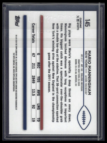 2024 Topps Chrome #145 Mario Manningham Yellow Refractor #/75