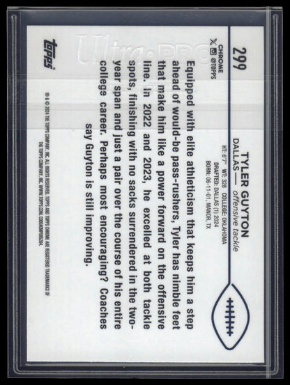 2024 Topps Chrome #299 Tyler Guyton Yellow Geometric Refractor #/75