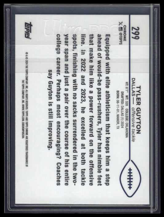 2024 Topps Chrome #299 Tyler Guyton Yellow Geometric Refractor #/75