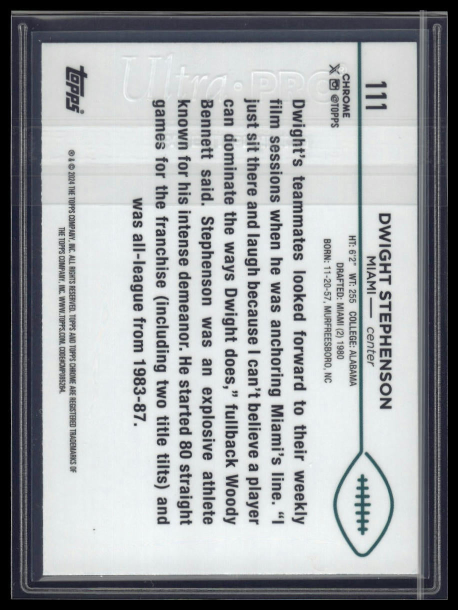 2024 Topps Chrome #111 Dwight Stephenson Aqua Sonar Refractor #/199